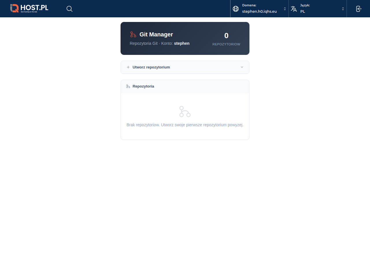 Główny ekran Git Managera