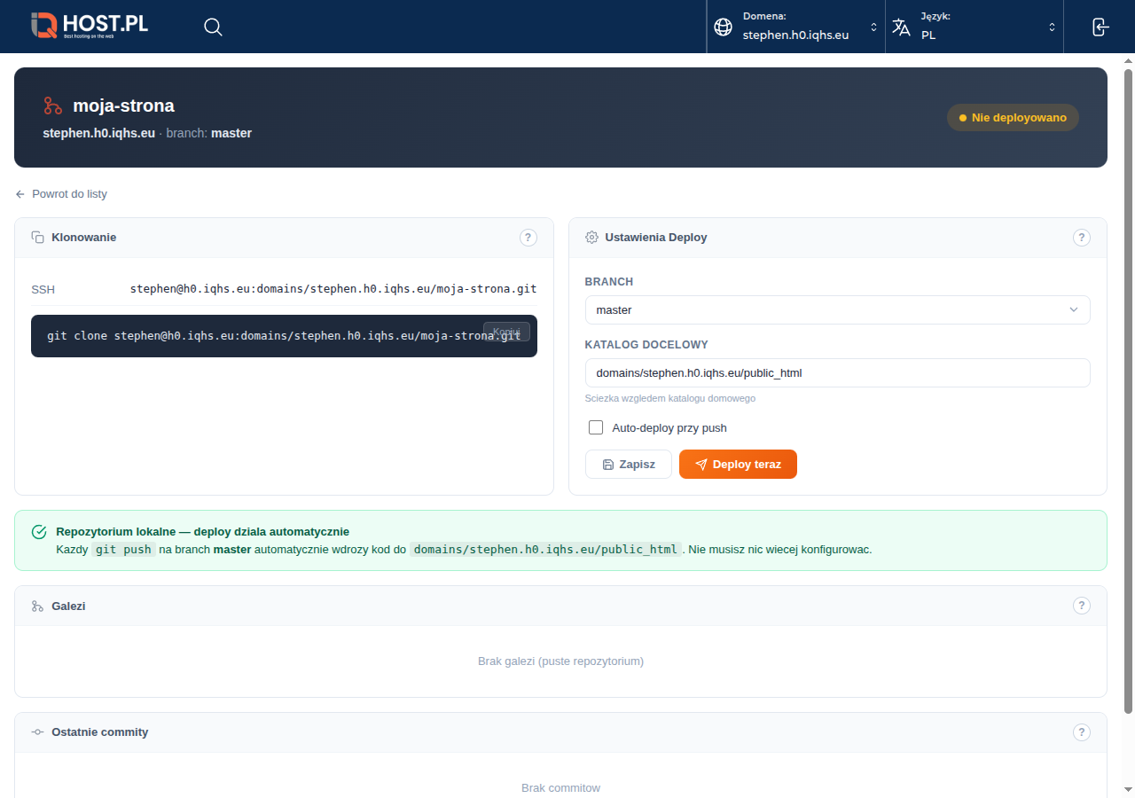 Widok szczegółów repozytorium